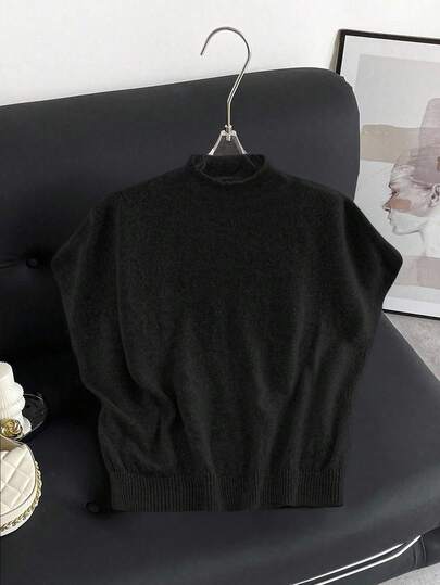 Firerie Plus Size Solid Color Minimalist Pullover Sweater, Everyday Wear/ Spring To Summer