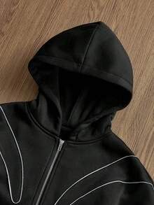 SWAVVY Áo nỉ có mũ trùm đầu thời trang dành cho nam, Thu/Đông - màu đen - Xem 3