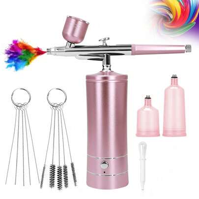 Airbrush Rechargeable Cordless Airbrush-Kit Compressor - High Pressure Airbrush Gun Wireless Air Brush For Model Painting,Barber, Cake Decor