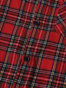 Vacaura 1 pezzo Camicia casual a quadri rossi per ragazzo adolescente, adatta per l'autunno/inverno, per uso quotidiano, per andare al lavoro, per la scuola, per feste di Natale, può essere indossata da sola o come strato interno