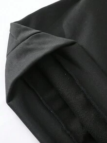 Vacaura 2 件套青少年连帽白色条纹运动衫和抽绳慢跑裤套装，适合日常穿着的休闲装，春秋季 - 黑色 - 查看 8