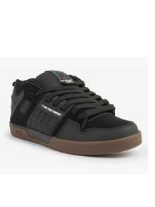 Tenis para hombre resistente al desgaste punta redonda cordones suela plana estilo skate uso urbano deportivos - Negro - Ver 2