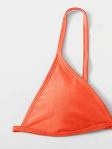 SHEIN Swim Solid Color Sexy Bikini Set For Beach Vacation - Orange - View 4