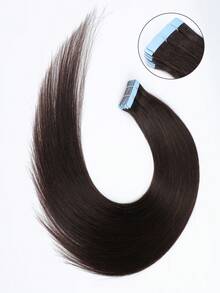 20pcs Straight Tape In 100% Human Hair Extension For Salon Silky Seamless Invisible Natural Dark Brown For Thin Hair Woman Natural Look Top Quality Dark Brown Color Tape In Hair Tape Ins Hair Extensions