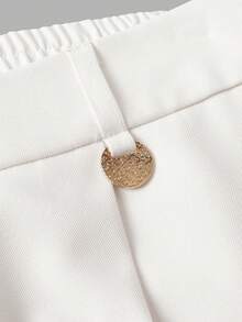 EASEVO 男士加大码纯色休闲直筒裤 - 白色 - 查看 9