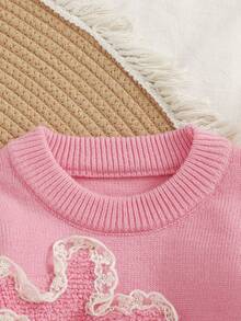 SHEIN Vintaside Kids Baby Girls Knitted Sweater Set, Infant Yellow Long Sleeve Sweater Top + Sweater Pants 2-Piece Outfit, Jacquard Pattern With Ruffle Trim, Suitable For Autumn/Winter, Daily Wear, Outings And Travel Cozy Pixies Baby Girl Set Baby Set Autumn Winter Season Baby Girl Sweat Set Baby Girl Long Sleeve Set Two Piece Winter Outfits For Toddler Girl