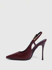 CUCCOO SZL 女士后跟蝴蝶结装饰洛丽塔风格高跟鞋，酒红色 - 酒紅色 - 查看 5