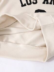 SHEIN 2pcs/Set Tween Girls' School Style Collared Sweatshirt With English Print Paired With Fashionable Pleated Skirt, Featuring Contrast Sleeve Ribbon And Bow Decor, Comfortable Knit Fabric, Youthful Vibe, Suitable For School Or Casual Outings - Multicolor - View 8