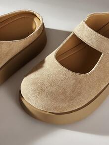 Solecia Giày đế xuồng đơn giản, dễ mang, dễ đi lại, tiện lợi cho nữ - màu nâu - Xem 5