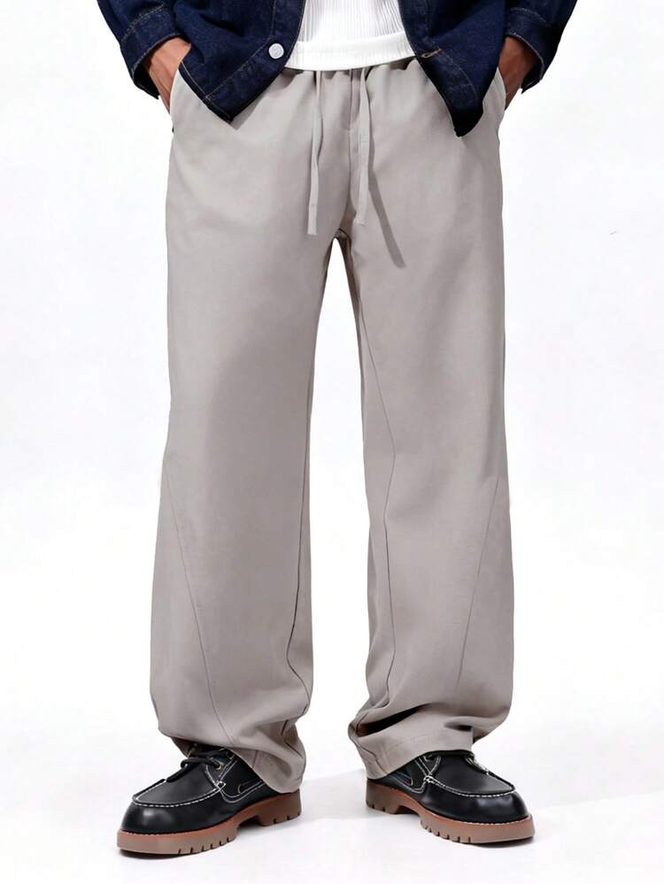 Pantalón casual de pierna ancha con cordón ajustable