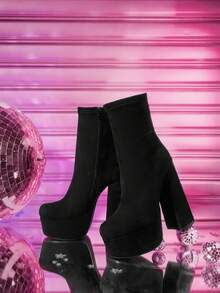 CUCCOO LuxiPop 女士时尚防水厚底高跟踝靴