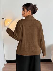 Firerie Women's Casual Crew Neck Long Sleeve Pullover Sweater, Winter Sweaters For Women - Brown - View 5