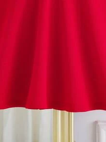 女童红色串珠泡泡袖收腰珍珠A字针织连衣裙，春秋季，适合新年、派对、聚会、圣诞节等场合。 - 紅色 - 查看 4