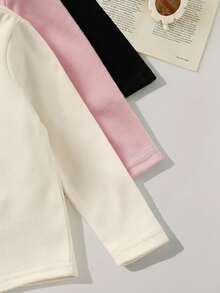 SHEIN 女婴休闲翻领长袖上衣，百搭