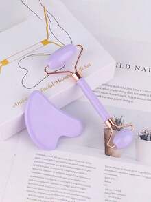 1PC Pink Green Facial Massage Tool Double Sided Roller Heart Shape Gua Sha Board Face Lift V Line Contour Device Portable Beauty Skin Care Women Gift - Multicolor - View 16