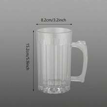 带把手的塑料啤酒杯，可重复使用的透明啤酒杯，适用于派对、酒吧、家庭、酒店 - 非常适合盛装威士忌、果汁、鸡尾酒等饮品 - 無色 - 查看 8