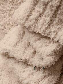 DAZY 两件套女士冬季条纹波点提花宽松长袖上衣和裤子睡衣套装 - 卡其色 - 查看 6