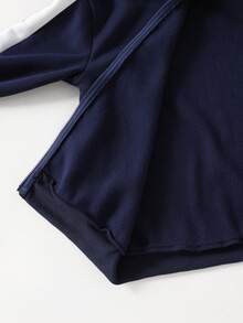 Vacaura 2 件套休闲青少年男童撞色设计连帽开衫外套搭配撞色针织裤，面料舒适，颜色百搭，适合上学和日常穿着，秋冬