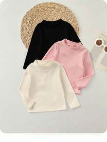 SHEIN 女婴休闲翻领长袖上衣，百搭