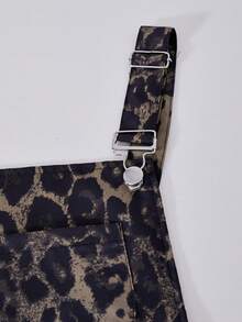 SHEIN ChillGRL 少女豹纹阔腿休闲连体裤