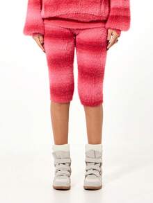 SUMWON WOMEN 毛绒渐变针织七分紧身裤 高腰冬季舒适家居裤 休闲七分裤 - 彩色 - 查看 6