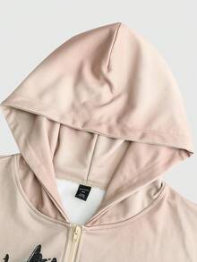 ROMWE MEN Street Life 男士拉链连帽卫衣，天使印花复古休闲宽松版型，适合日常穿着和时尚场合，男士完美之选 - 彩色 - 查看 3