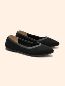 CUCCOO BASICS Bailarinas de punta fina versátiles y minimalistas para uso casual y de oficina - Negro - Ver 2