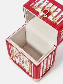 HARRY POTTER X SHEIN Y2K糖果条纹盒子斜挎包，红色复古迷你手提包，糖果印花，圣诞节节日派对礼物之选 - 紅色 - 查看 9