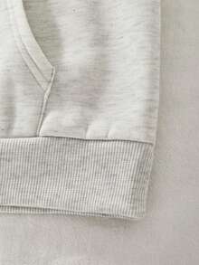 Sparklyn Áo nỉ nữ tuổi teen, phong cách thường ngày, dễ thương, màu hồng thêu hoa, chất liệu nỉ. - Xám - Xem 5