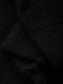 Livesso Women's V-Neck Lantern Sleeve Long Knitted Sweater Dress, Autumn - Black - View 6