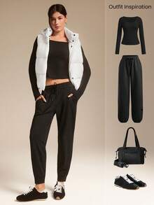 GLOWMODE Windproof Lightweight Stand Collar Padded Sleeveless Puffer Hoodie Vest With Side Pockets Daily Casual Outdoor - 白色 - 查看 6