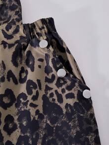 SHEIN ChillGRL 少女豹纹阔腿休闲连体裤