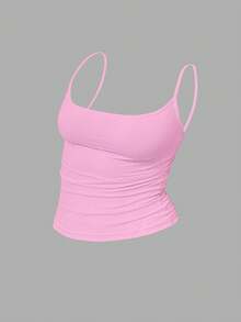 Vaclyn Women's Solid Color Ruched Fitted Casual Camisole - Multicolor - View 3