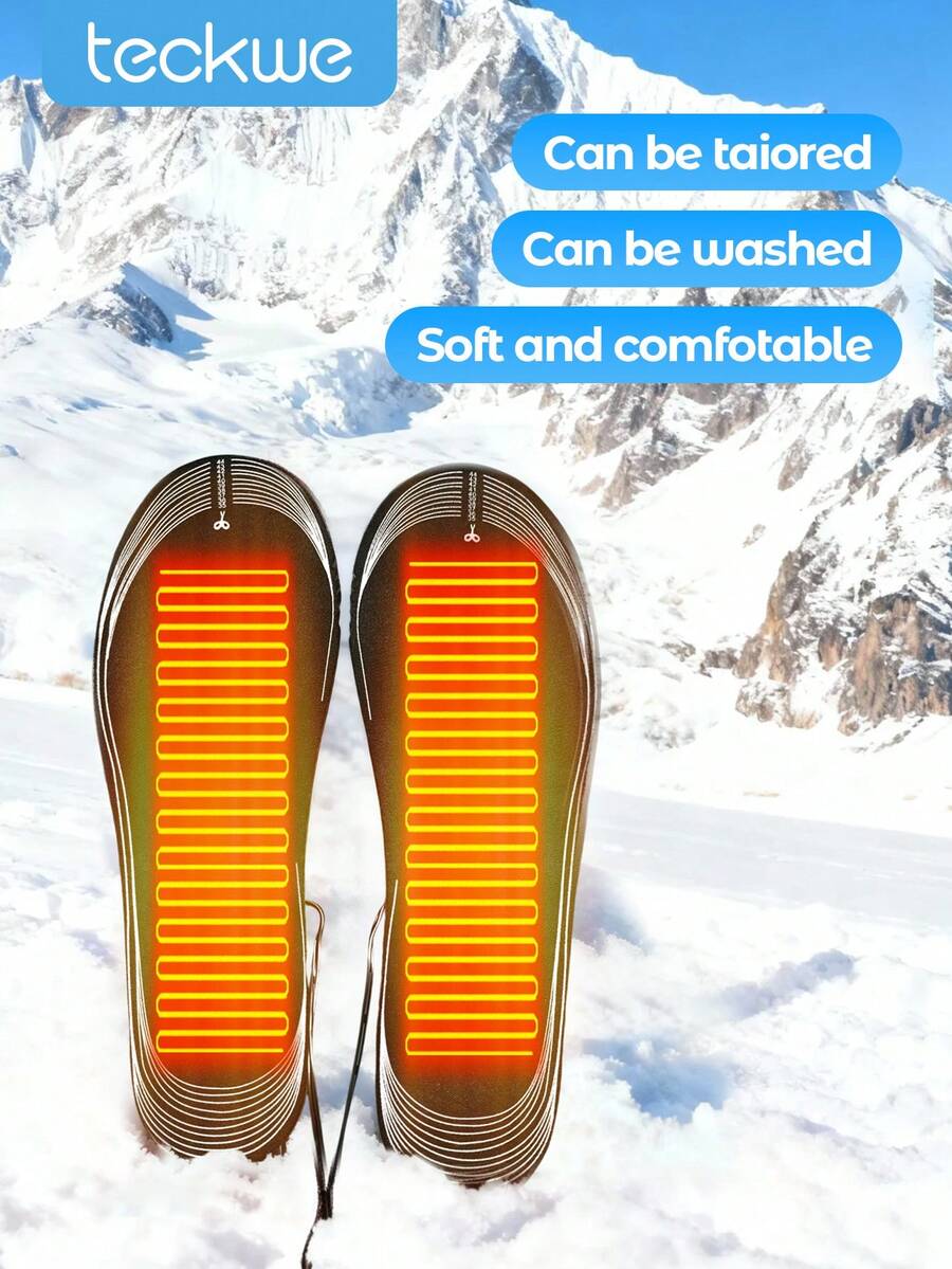 Teckwe Smart Heated Insoles With Rechargeable Foot Warmers For Men And Women, Full-Foot Heating & Cut-To-Fit Design For All Shoes - Black - View 1