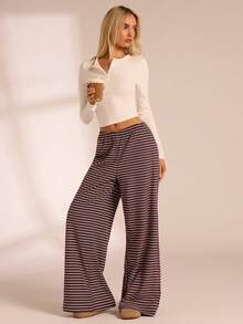 Glamine Women's Fashionable Multi-Color Striped Knit Pants - Multicolor - View 5