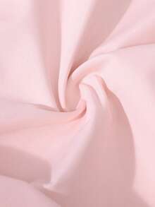 Tween Girl Elegant Party Color Block Mesh Puff Sleeve Dress - Pink - View 7