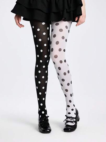 Grunge Punk 1 Pair Gothic Punk-Style Black & Striped Tights, Halloween