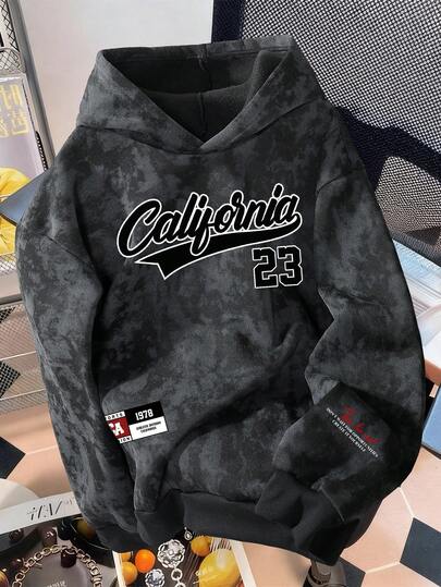 Manfinity Chillumni Casual Loose Fit Long Sleeve Hoodies For Men California Hoodie Chic Autumn