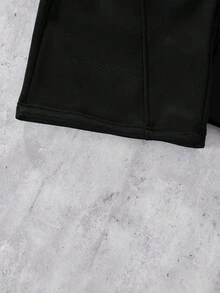 SHEIN Coolqubz 青少年休闲宽松拼接黑色直筒运动裤，百搭运动裤