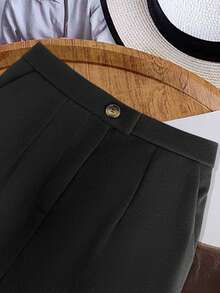 Franclia Quần dài vest nữ thanh lịch có túi, thời trang & đa năng, ôm vừa vặn, mùa đông - màu đen - Xem 4