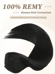 One Piece V‑Shaped Clip In Hair Extensions Top‑V Human Hair, Natural Black Straight Hair, Lightweight Breathable Invisible Design, Easy To Style, Volume Boost For All Hair Types, Ideal Hair Accessories For Women Daily Wear & Fashion Styling - Natural Black - View 5