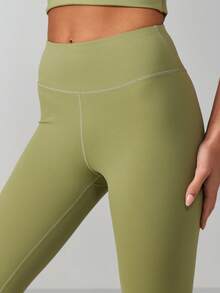 MISSGUIDED Quần bó thể thao cạp cao Quần tập yoga hiệu suất Quần bó tập luyện Quần tập co giãn Quần áo thể thao năng động - màu xanh lá - Xem 6