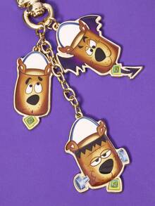 SCOOBY-DOO X SHEIN 1pc Fashionable Cartoon Element Couple Keychain, Alloy Print, Luxury Niche Design, Suitable For Party - Gold - View 3