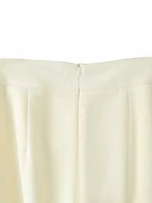 Franclia 新款休闲复古高腰喇叭裤，女士款 - 米色 - 查看 6