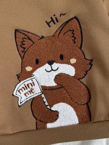 Loomiva 2 件套男婴卡通动物印花柔软针织圆领长袖套头衫和松紧腰裤套装 - 彩色 - 查看 4