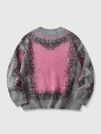 Street Life Maglione casual da uomo con collo a girocollo, vestibilità ampia e colori a contrasto, adatto per l'autunno/inverno