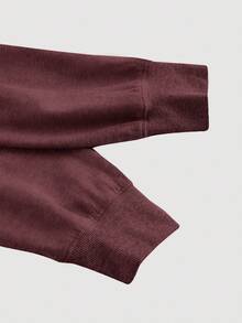 SHEIN MOD Women Asymmetrical Neck Grey 2 In 1 Sweatshirt In Fall/Winter - Burgundy - View 5