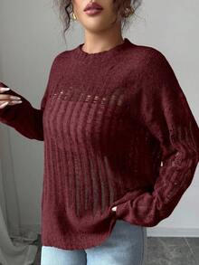 Selianne Women's Lightweight Hollow Out Sheer Sweater