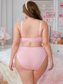 PetitDoll Bộ 2 áo ngực đơn sắc cỡ lớn, tối giản, có gọng, mặc hàng ngày - Màu Hồng baby - Xem 2