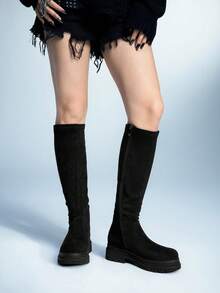 Sugerpunk Round Toe Fashionable Design Women's Boots, Suitable For Christmas, New Year's Eve Party, Date Night, Casual Wear In Spring